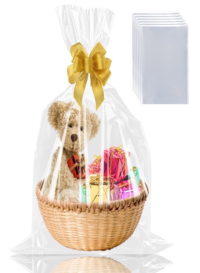 COIDEA 18 Pcs 18X30 Cellophane Bags for Gift Baskets Wrapping Plastic, Gift Basket Wrap, Large Clear Cellophane Wrap for Gifts, Weddings, Bridal Baby Showers (Ribbon Not Included) - Image 1